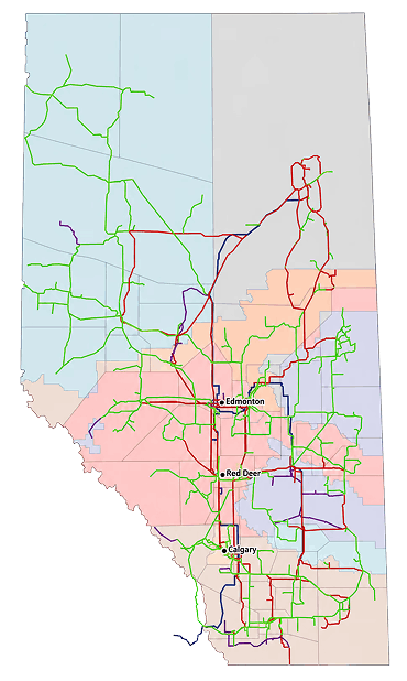 Alberta Grid Map